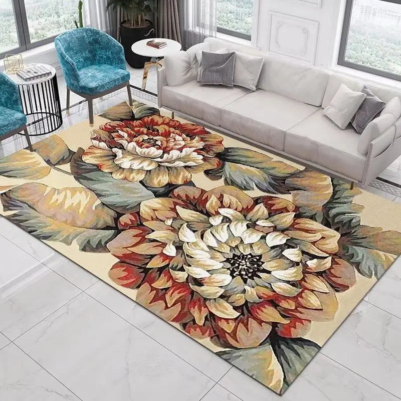 3D Flower Pattern Carpet New Arrival Decor Home Bedroom Rug Lounge Exquisite Rugs Entrance Door Mat Washable Big Size Carpets