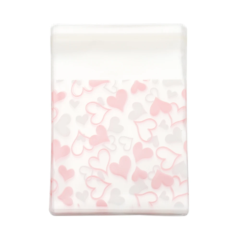50 Stück Valentinstag-Liebes-Serie, transparente, selbstklebende Plastiktüten für DIY-Schmuckverpackungen, zur Präsentation und Verpackung von Backwaren und Keksen – Detail 11