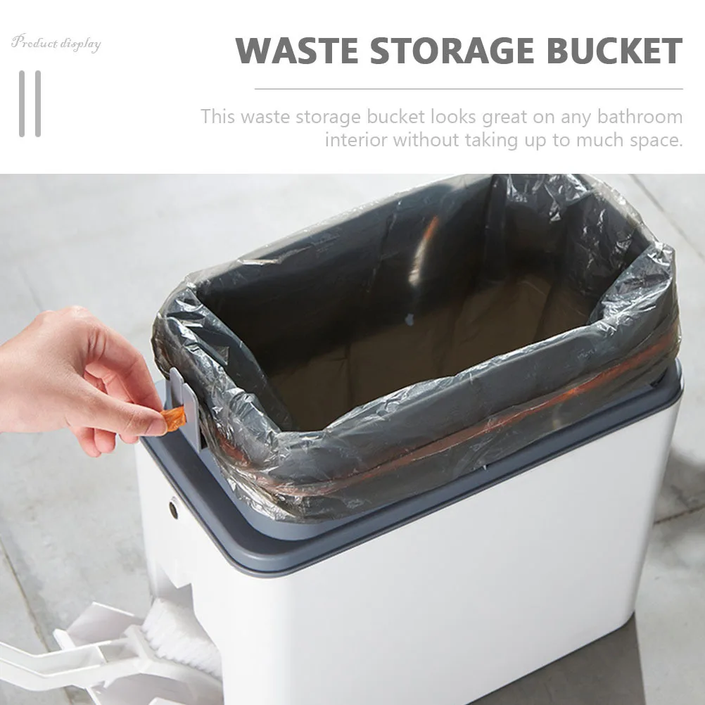 

Smart Trash Can Bathroom Waste Basket Large Capacity Garbage Bin Toilet Brush Set Kitchen Bedroom Rv Dustbin Bucket Space Saving