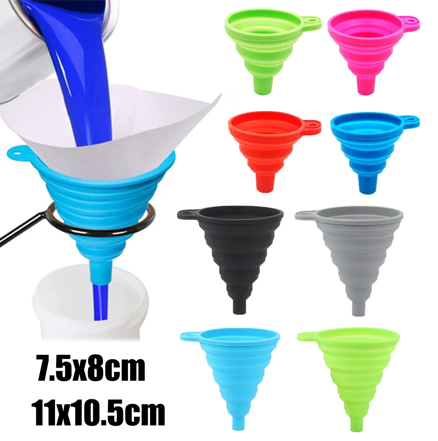 Universal Silicone Car Engine Funnel Liquid Funnel Washer Fluid Change Foldable Portable Auto Engine Oil Petrol Change Funnel