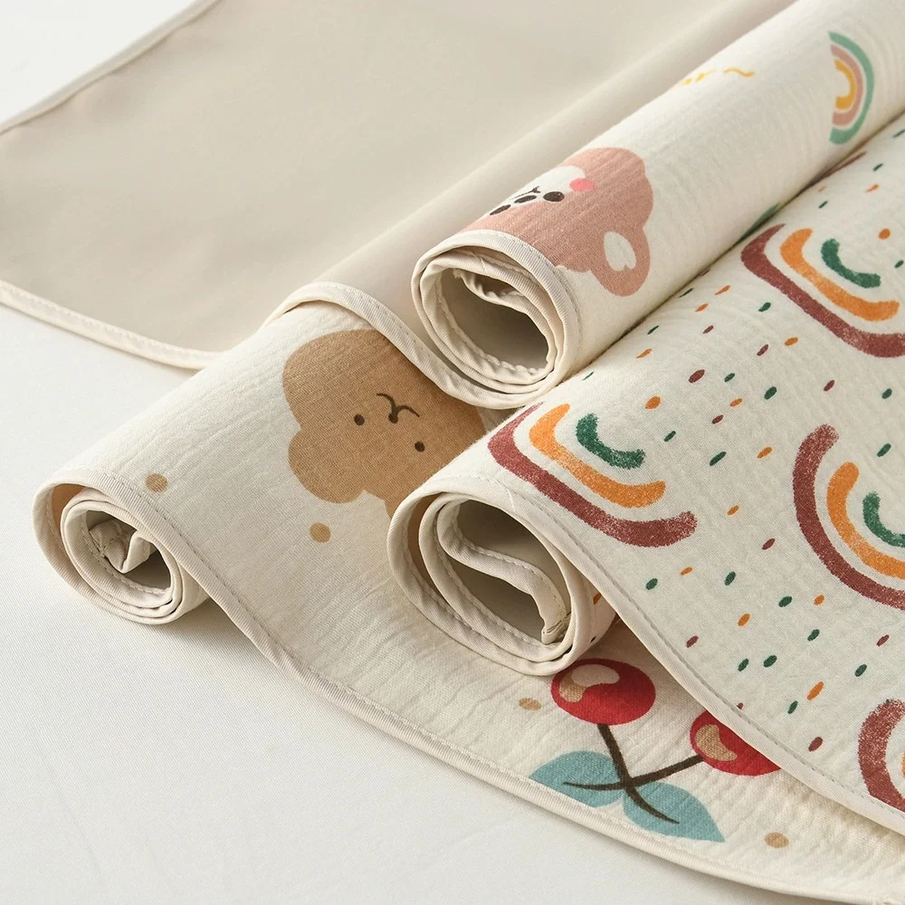 

Waterproof Pad Washable Pure Cotton Class A Cotton Bib Infants Cartoon Prevent Physiological Pad Spitting Up Apron Children Gift