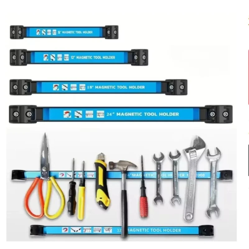 Multi functional magnetic storage strip 8/12/18inch Magnetic Tool Holder Powerful Magnet Mechanical Workshop Tools Storage Rack