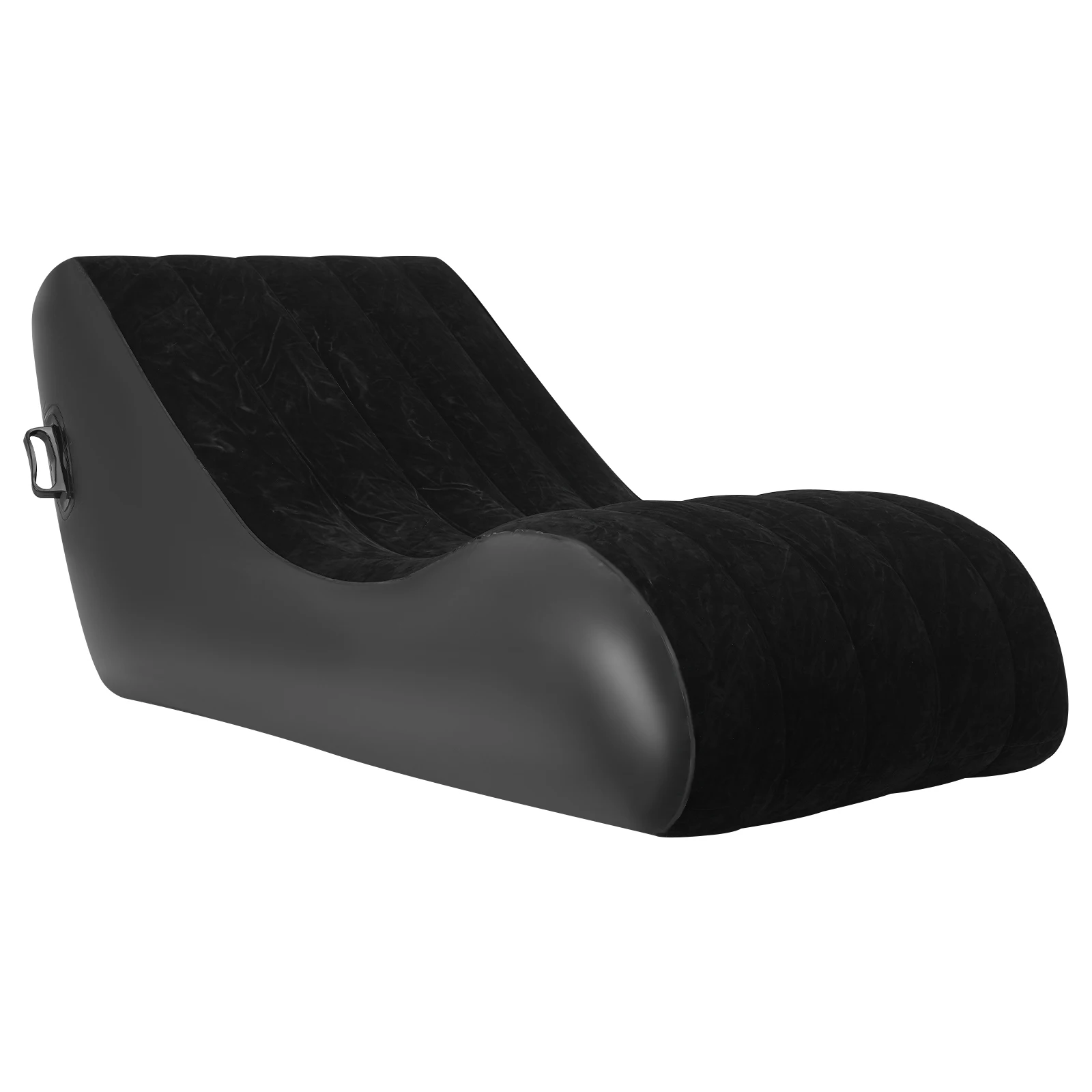 Sofá cama en forma de S negro de 35,4x55,1x27,5 pulgadas, sofá cama inflable, sofá cama plegable o sala de estar, dormitorio, balcón, oficina