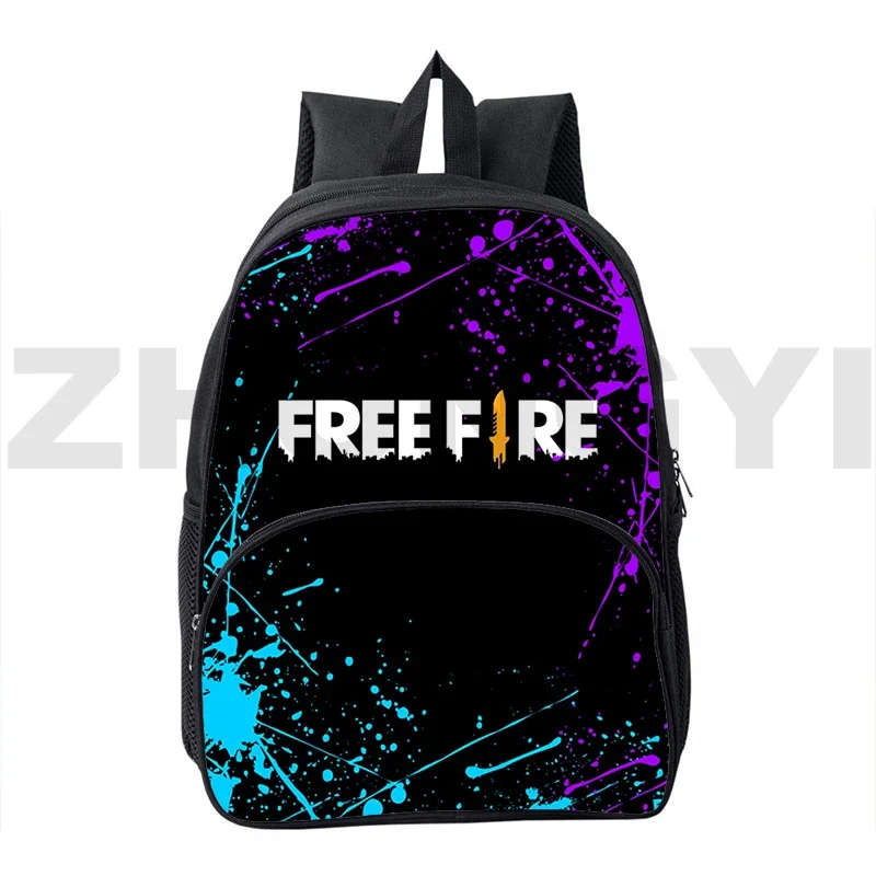 Fashion Free Fire Garena Canvas Backpack Men 3D Free Fire Game Schoolbags Kindergarten Children 12/16 Inch Anime Small Bookbags