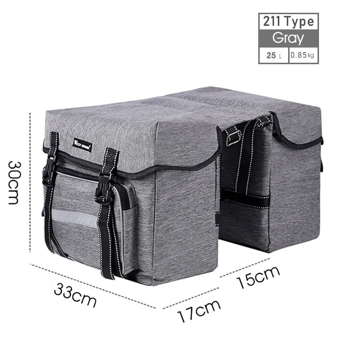 WEST BIKING Fiets achterstoeltas 25L Grote Capaciteit Buiten Bagagedragers Fietsen MTB Racefiets Trunk Dubbele Pannier Tas