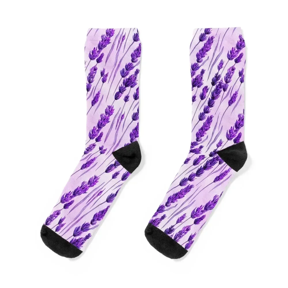 

Watercolor lavender pattern Socks halloween hockey New year's hip hop Socks Man Women's