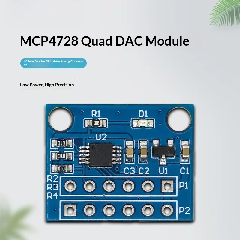 MCP4728 4-Channel 12-Bit DAC Module with I2C, EEPROM, Internal Reference, 3.3V-5.5V for Arduino and STM32