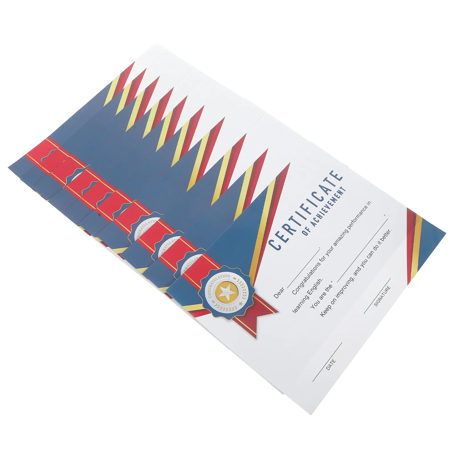 10 Sheets Delicate Students Certificates Award Certificate Paper English Recognition School Supplies