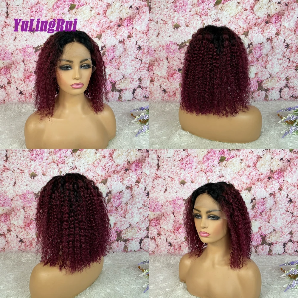 Short Bob Wig  Deep Curly HD 13x4 Lace Frontal Human Hair Wigs Brazilian Remy Pre plucked 13x6 HD Lace Frontal Wig  For Women