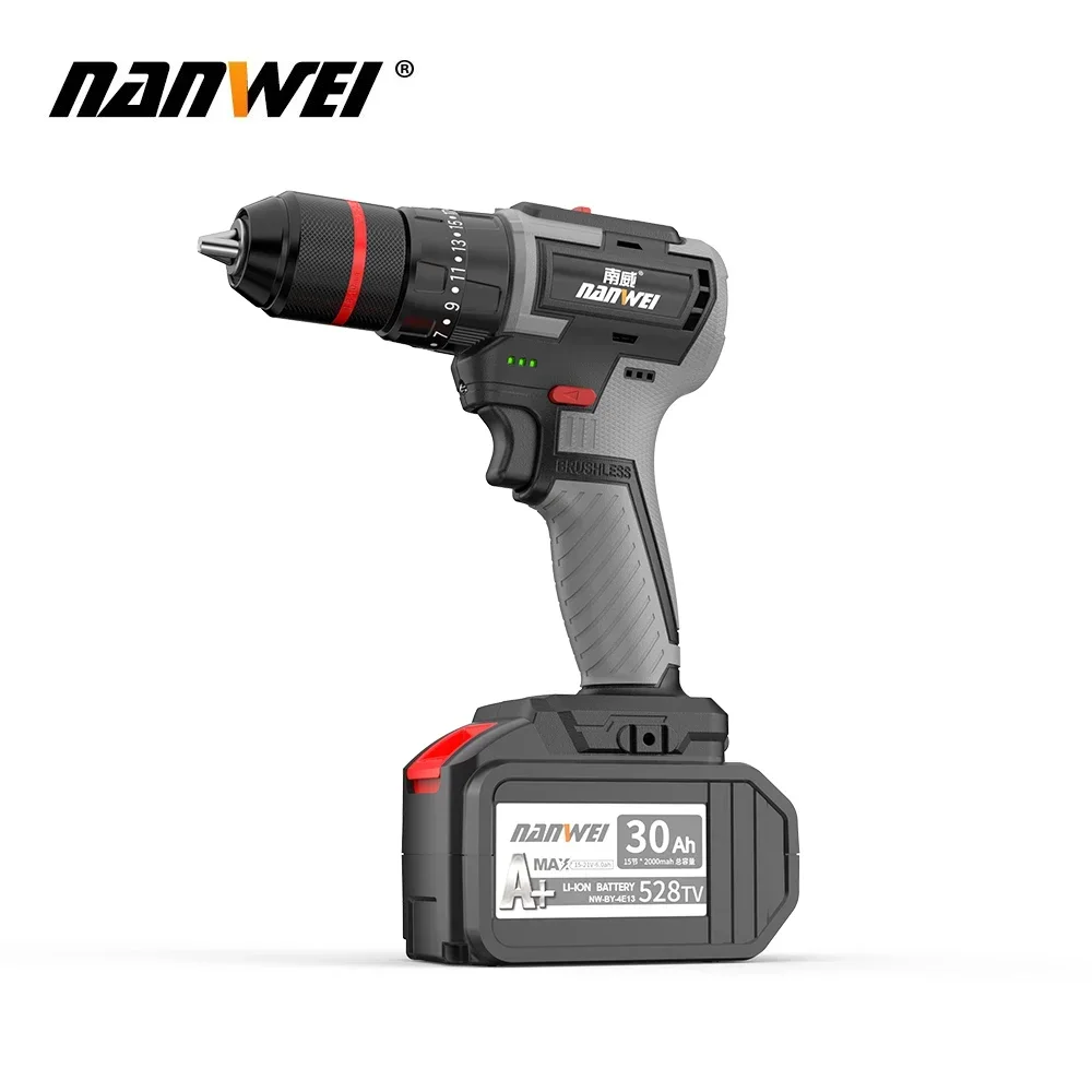 NANWEI RTS High Quality Heavy Duty Machine Wireless Cordless Impact PowerDrill Power Tools Set