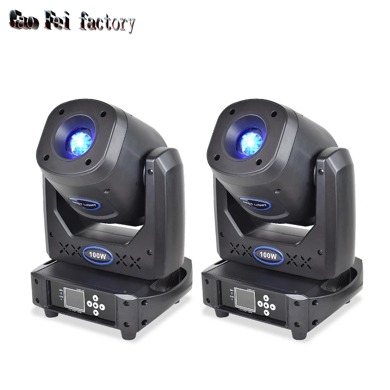 2PCS Lyre Spot 100W LED Moving Head Lights 5-face Prism DJ Mobile Projector DMX 512 For Disco Wedding Party Halloween Lighting