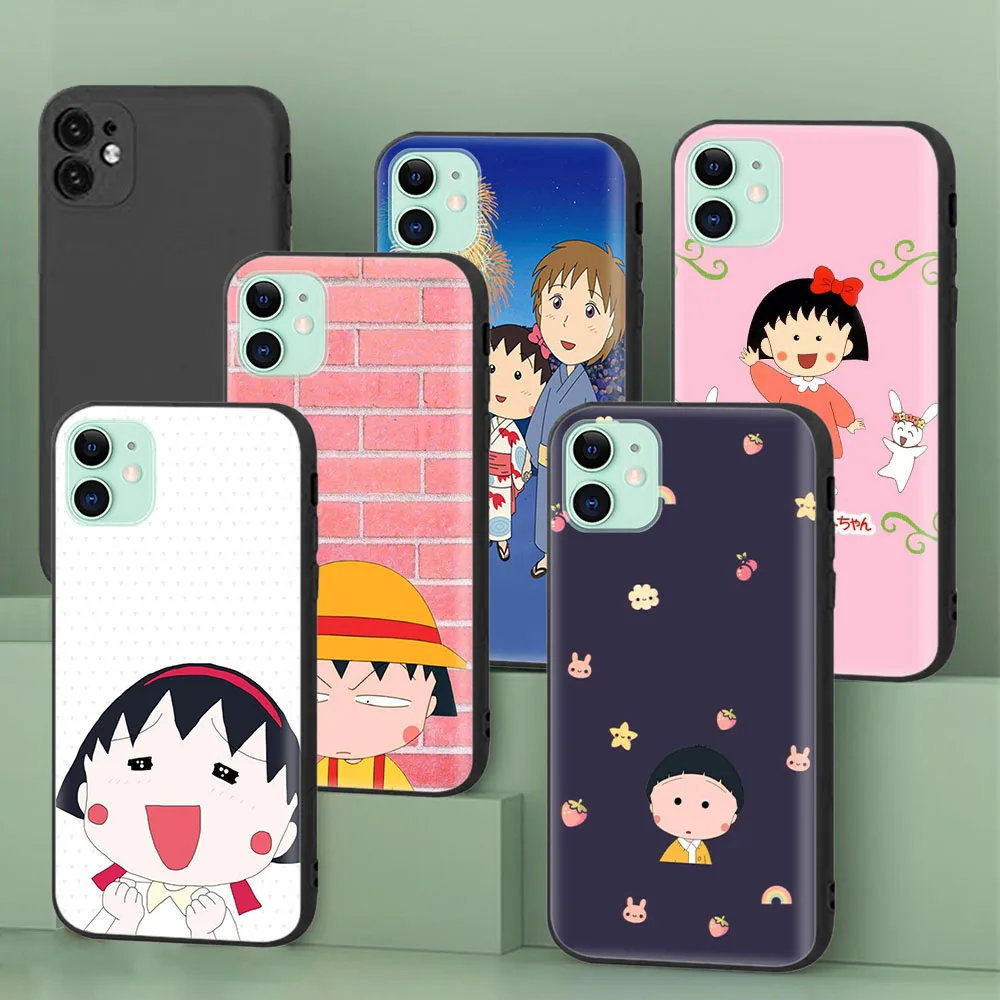 Étui de protection noir pour écouteurs Xiaomi, M6, F5, F6 Pro, C65, C55, C50, C51, 5G, Chibi Maruko