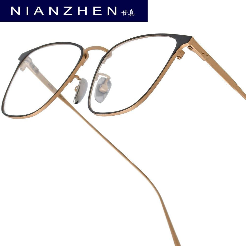 

NIANZHEN Titanium Alloy Eyeglasses Men Square Brand Design Glasses Frame Women Ultralight-Weight Retro Eyewear Spectacles 30020