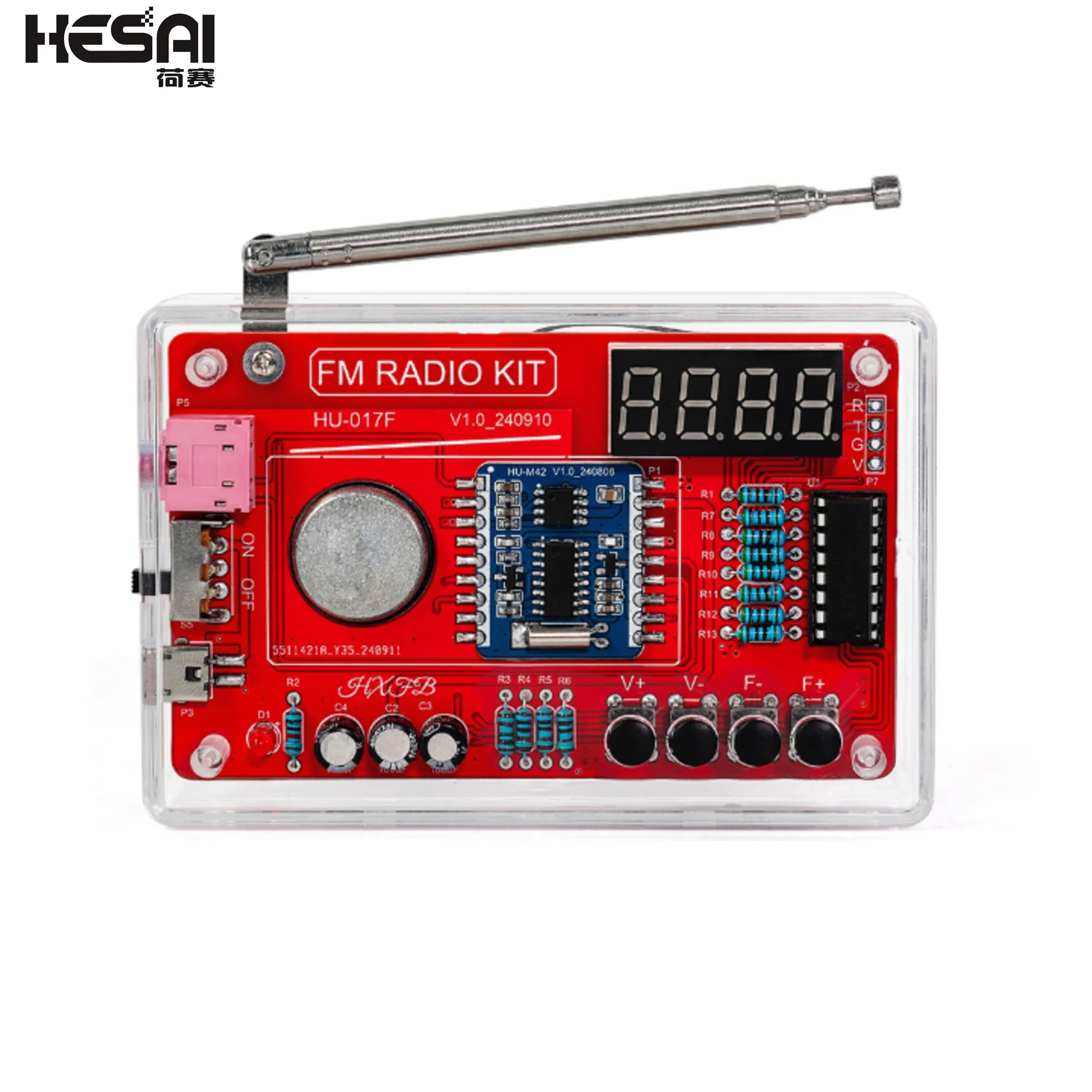 Kit d'assemblage de Radio, modulation de fréquence FM, affichage de tube numérique, circuit imprimé, fabrication de kit de pratique de soudage électronique, bricolage