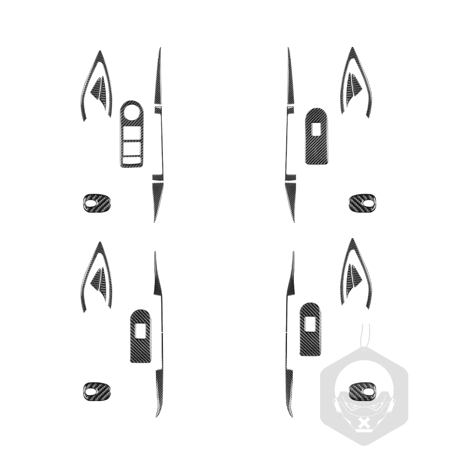 For Buick LaCrosse CX CXL CXS 2010 2011 2012 2013 Flexible Real Carbon Fiber Door Panel Trim Set