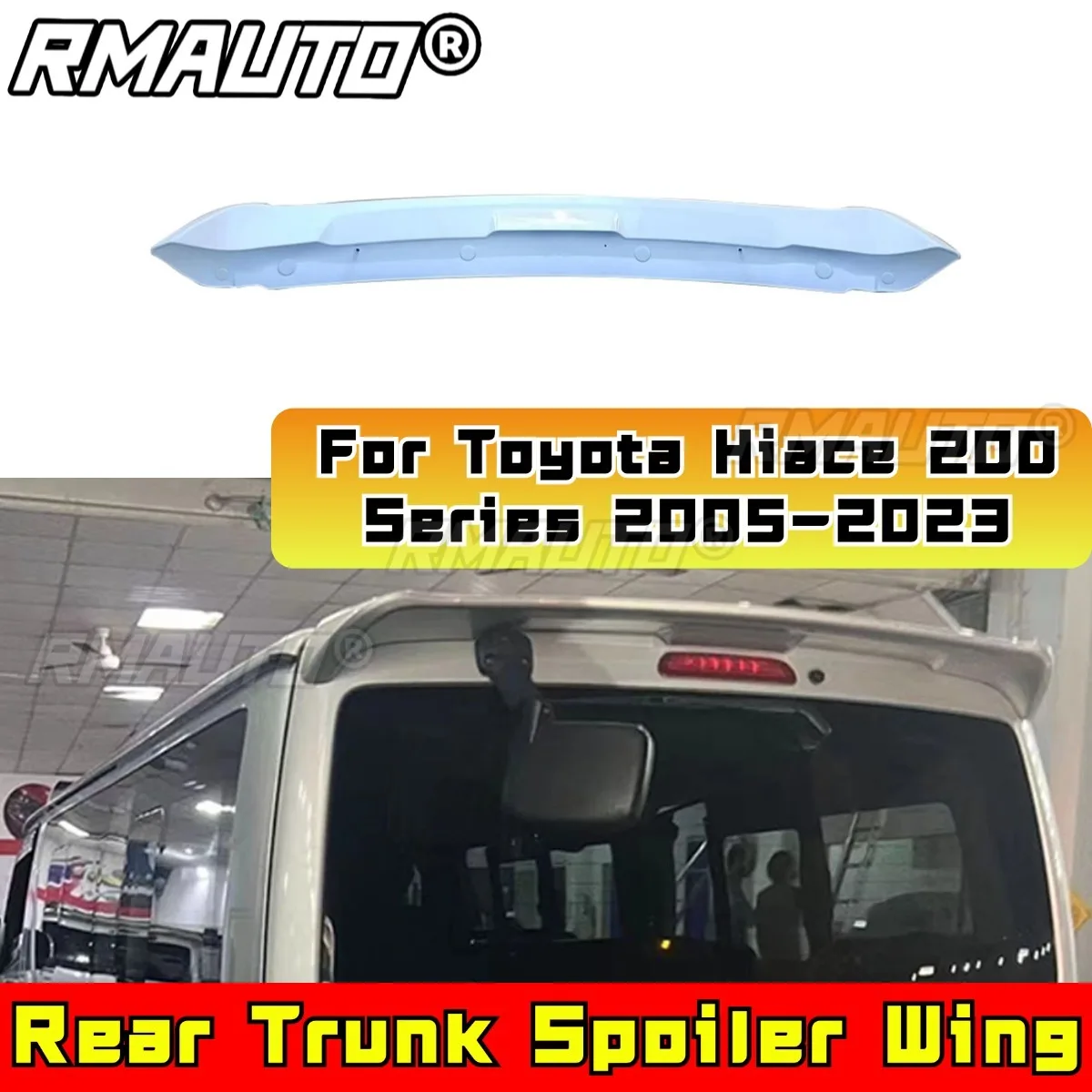 

For Toyota Rear Trunk Spoiler Wing Rear Roof Spoiler Roof Wing For Toyota Hiace 200 Series 2005-2023 Car Accessories