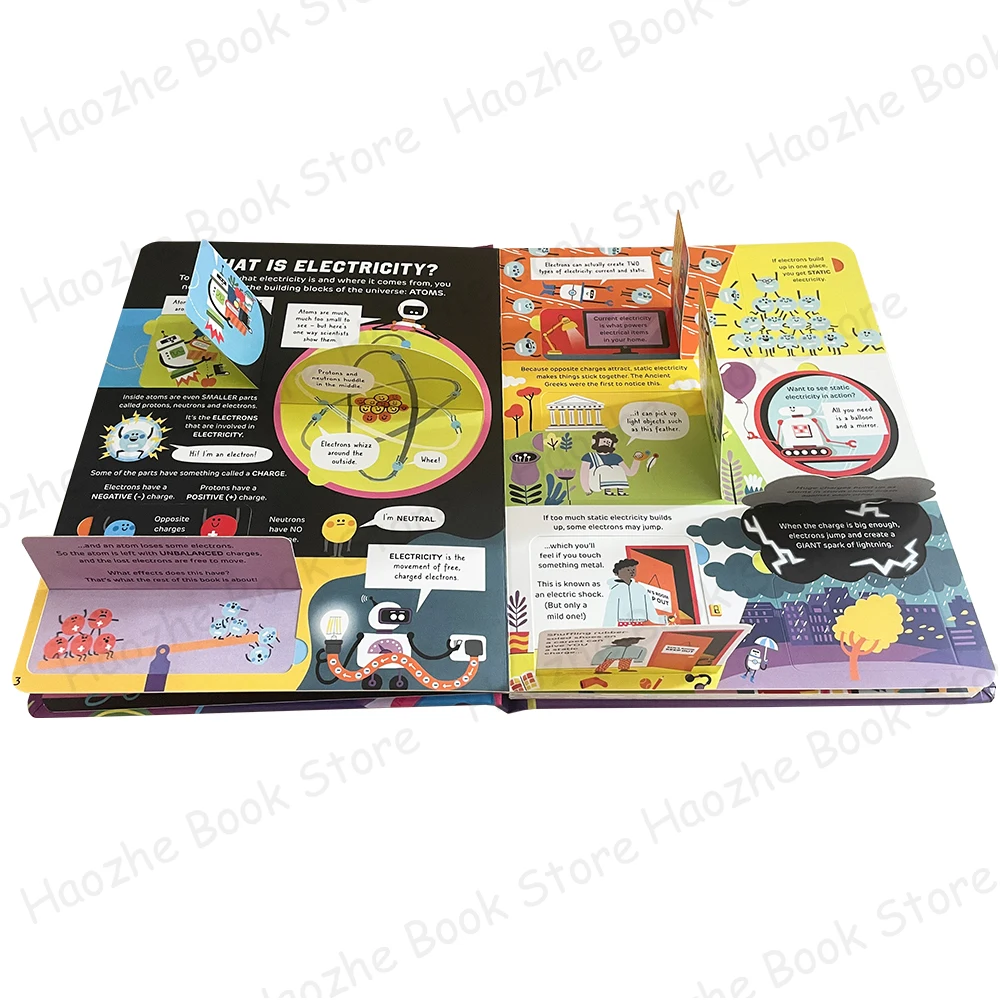 Imagem -04 - Usborne Como Funciona Eletricidade Levantar a Flap Livros de Bordo Inglês para Crianças Aprendizagem do Conhecimento Científico Presente para Crianças