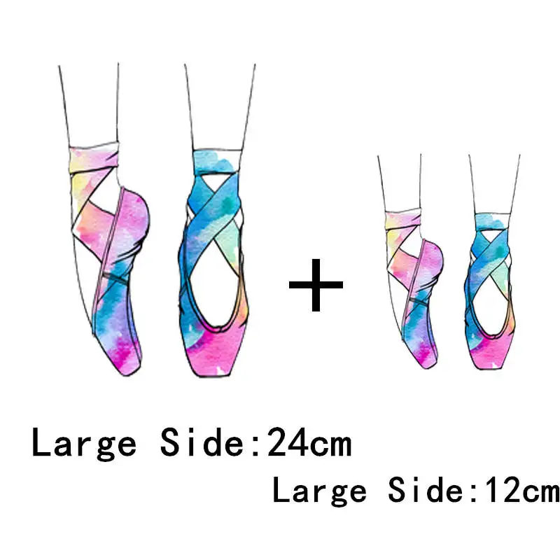 Iron-On Transfers Patch For Clothing Ballet Shoes DIY Thermo Stickers Heat Transfer Vinyl T-shirt Patches For Clothes Appliques