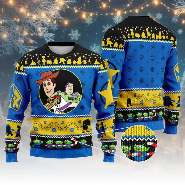 2025 Toy Story Woody Ugly Christmas Hair Buzz Lightyear Ugly Sweater Unisex Sweater Christmas Holiday Children's Sweatshirt