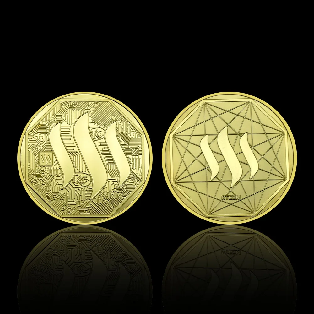 Cryptocurrency Steem Gold Coin Collectibles Crypto Commemorative Medal Abstract Art Decoration Craft Gifts