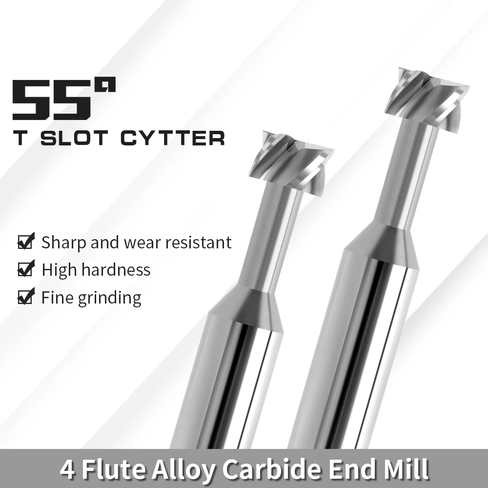 Augusttools hrc55tスロットフライスカッターアルミニウムタングステン鋼カーバイドミル用4フルート厚さ0.3-5mm CNC工作機械