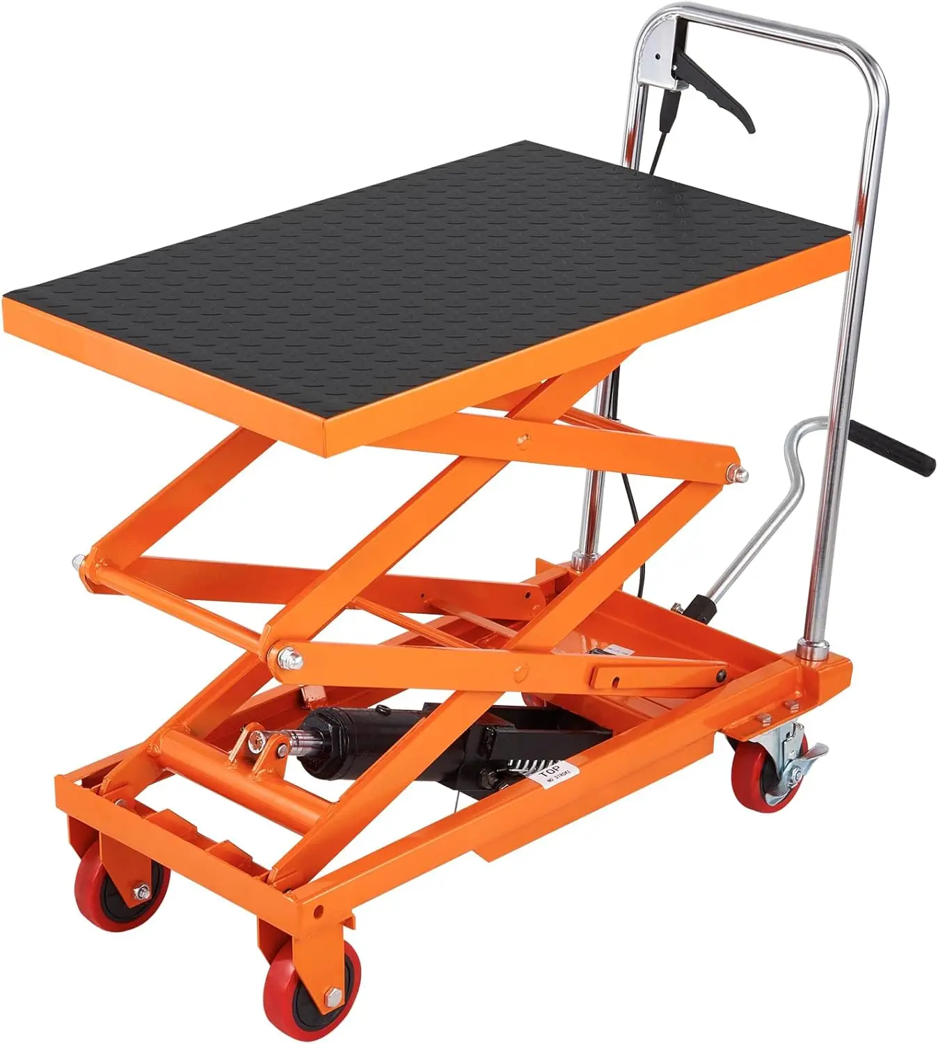 

TFD15 Hydraulic Cart 330lbs Capacity 50" with 4 Wheels and Non-Slip Pad Lift Table, 330 lbs, Orange