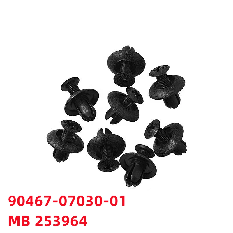 100Pcs Auto Bumper Fastener Rivet Clip Door Panel Clips Push Retainer Clip 90467-07030-01  MB 253964   C18