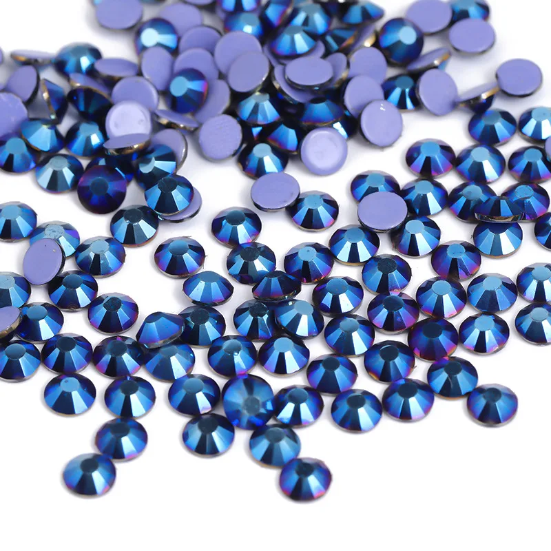 Quality New Violet/Metal Crystal Hotfix Rhinestones Glass Strass Iron On Stone For Nail Art Sewing & Fabric Decoretion