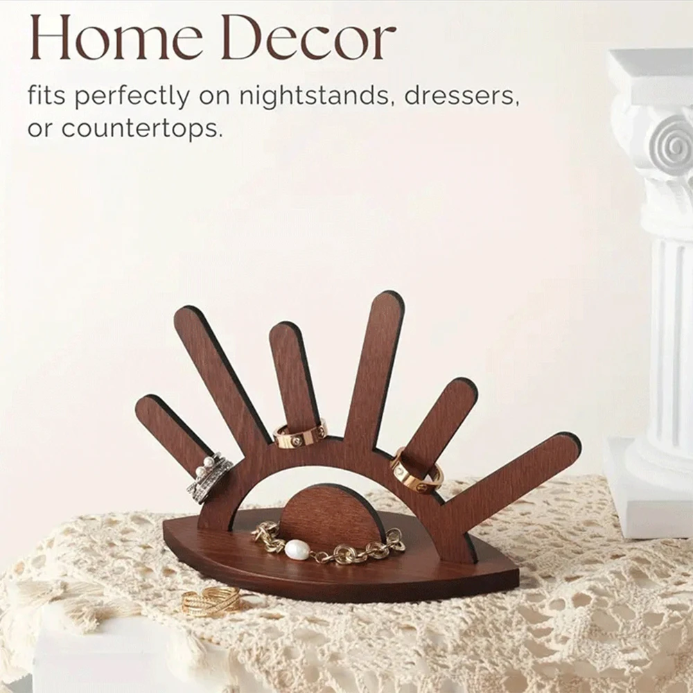 

Wooden Jewelry Display Stand - Creative Organizer for Rings, Bracelets & Earrings (1-Piece)