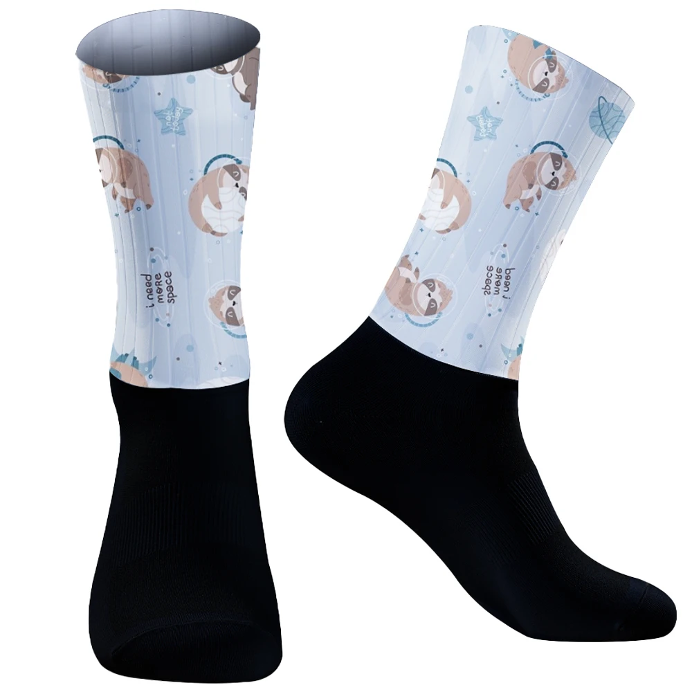 Chaussettes longues imprimées en coton pour hommes, chaussettes de sport décontractées, chaussettes de course et de cyclisme, Hip Hop, sac pastel, Harajuku, mode