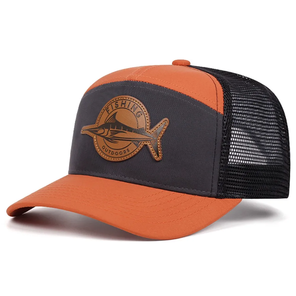 Fashion Shark Pattern Fishing Cap Adjustable Seven-Panel Style Baseball Cap Mesh Caps Casual Trucker Hat Hip Hop