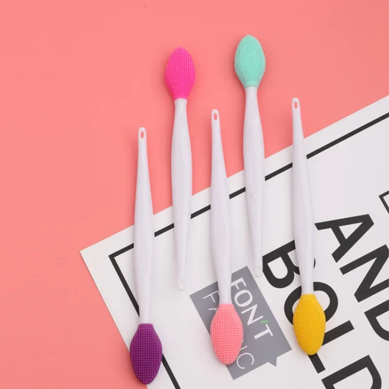 Huidverzorging Lip Exfoliërende Gezichtsreiniging Gezicht Scrub Neus Schone Borstel Mee-eter Verwijderen Siliconen Dubbelzijdig Huidverzorging Tool