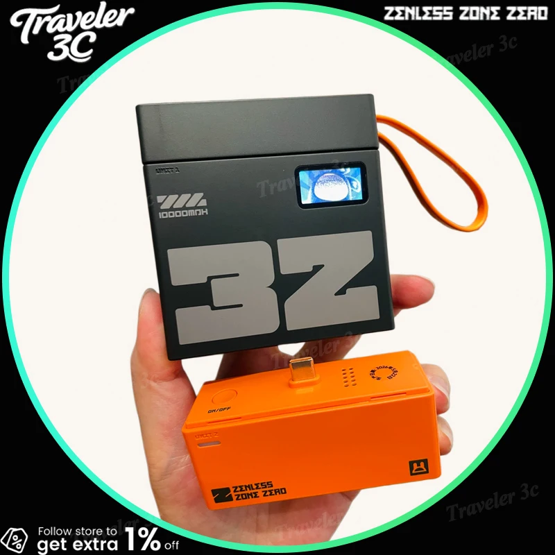 Zenless Zone Zero Power Bank Portable à Charge Rapide Série Pro, Assemblage Extensible, Haute Capacité 100W pour Voyages en Extérieur et PC