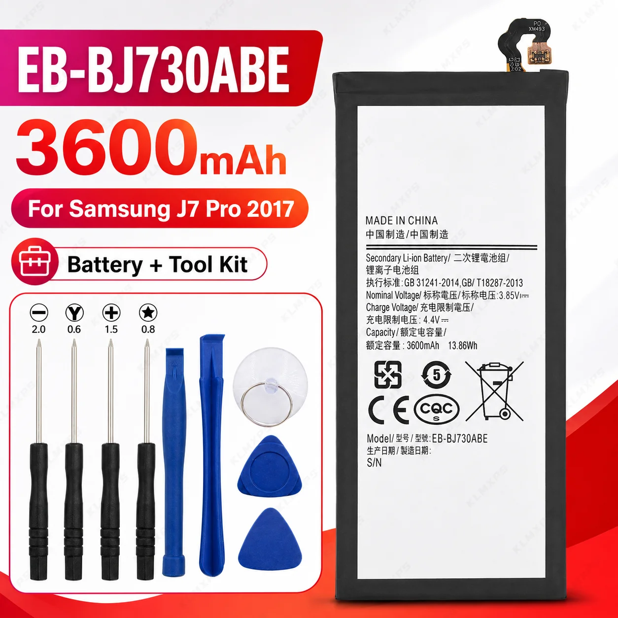 EB-BJ730ABE 3600mAh Replacement Battery For Samsung Galaxy J7 Pro 2017 SM-J730 J730F J730G J730DS Mobile Phone Batteries