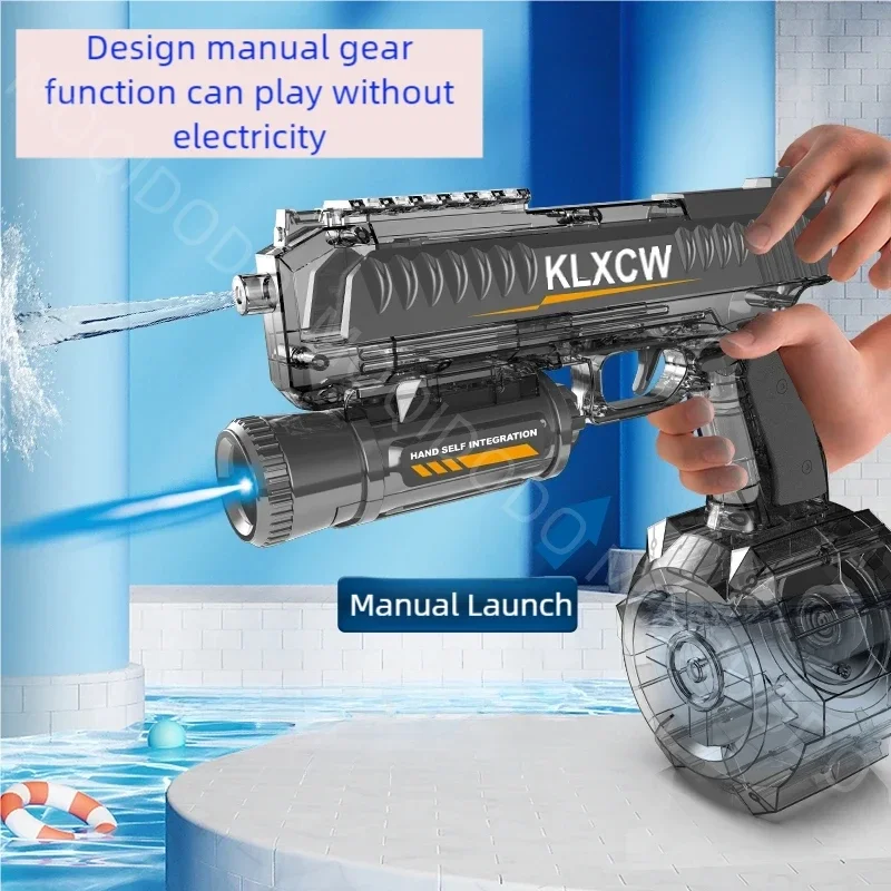 Electric Alien Water Gun With LED，2024 New Laser Big Capacity Shooting 물총 장난감 Summer Pool Outdoor Toys for Kids