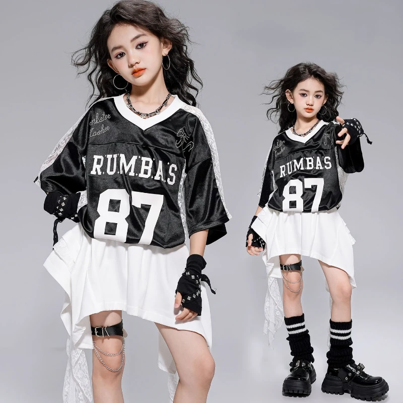 

Summer Girls Street Dancewear Fashion Hip Hip Clothing Sets Jazz Dance Costumes Ballroom Dance Clothes Stage Performance Wear