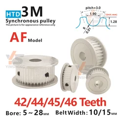 HTD 3M 42T 44T 45T 46 Tooth CNC machine Synchronous Belt Pulley width 11 16 MM Bore 4-20 MM Keyway 3 4 5 6 DIY 3D parts Alloy