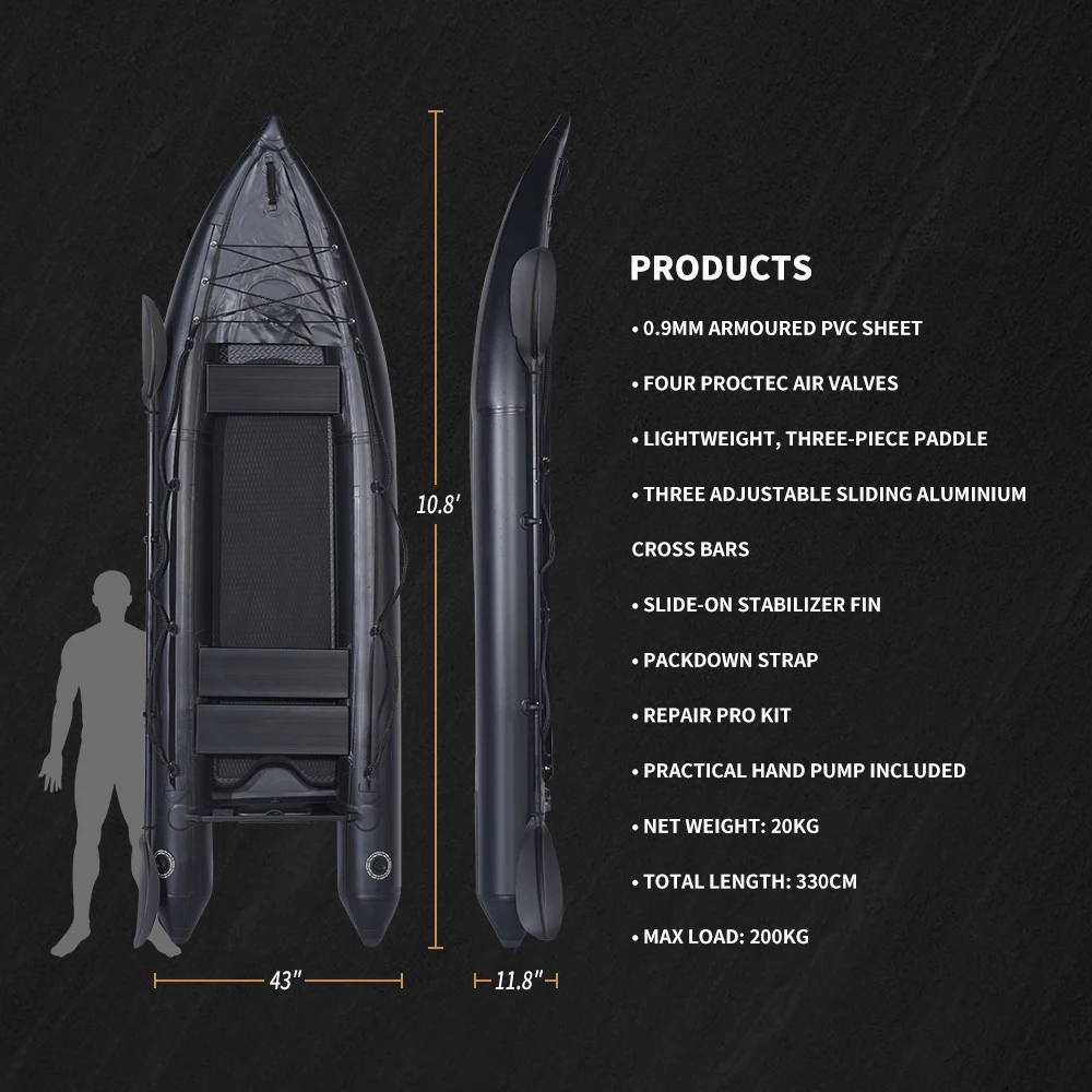 China factory supplier OEM ODM manufacturer inflatable pvc kayak boat for fishing