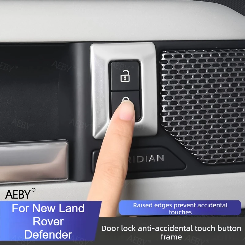 For New Land Rover Defender 2020-2026 Door lock button frame cover to prevent accidental touch,Button frame scratch resistant