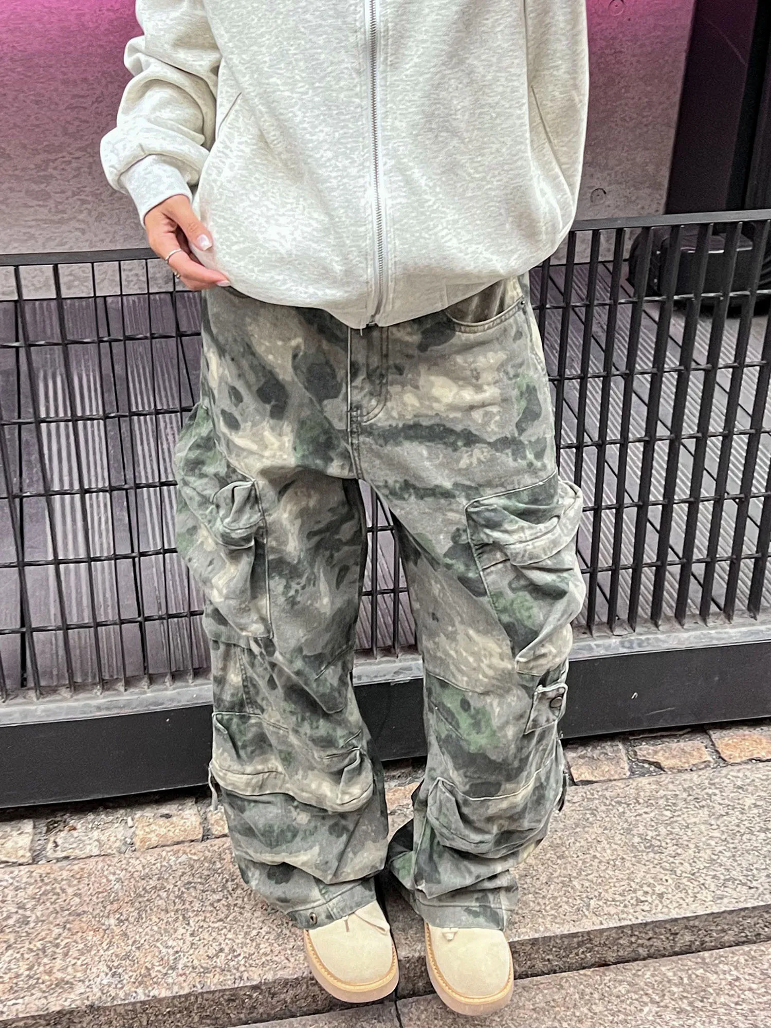 

Брюки StreetStudio в американском ретро-стиле, камуфляжные, свободного кроя, рабочие, унисекс, с множеством карманов, осень-зима