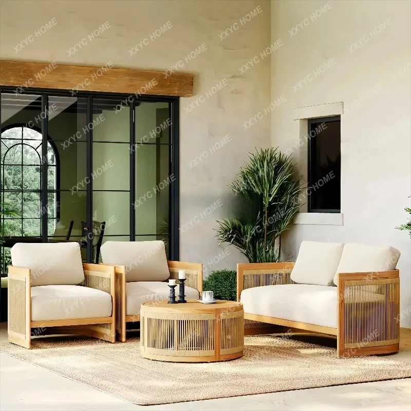 XX LOutdoor Sofa Set for Courtyard Villa Garden Outdoor Leisure Rattan Waterproof Sunproof Hotel Balcony Rattan Chair