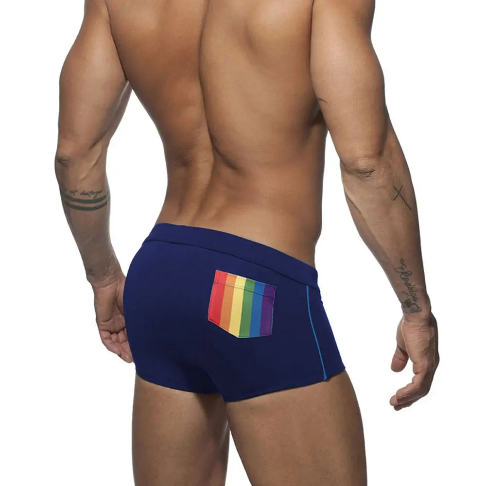 Sexy Briefs Swimming Trunks Tight Stretch Rainbow bathing suit men Brand Surf Summer Beach Sports Pants Push-up Men Swimwear