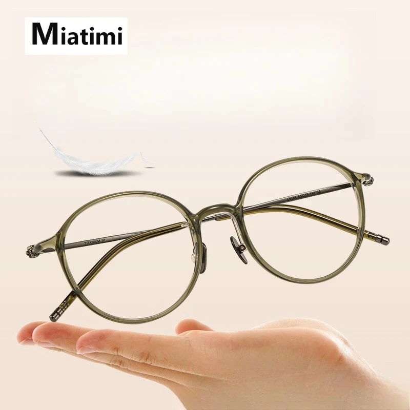 

Оправы для очков из ацетата и титана: женские и мужские ретро-оправы круглой формы, для коррекции близорукости, с возможностью установки линз по рецепту