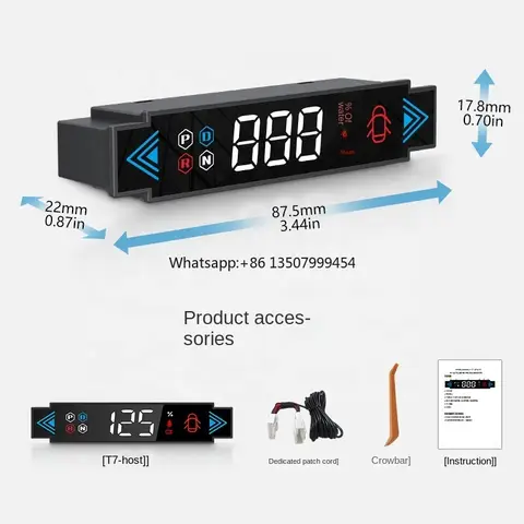 Universal Smart Gauge  OBD Head up Display 3.5 Inch Digital Speedometer Car Accessories T7 Hud for Tesla Model 3 Model Y