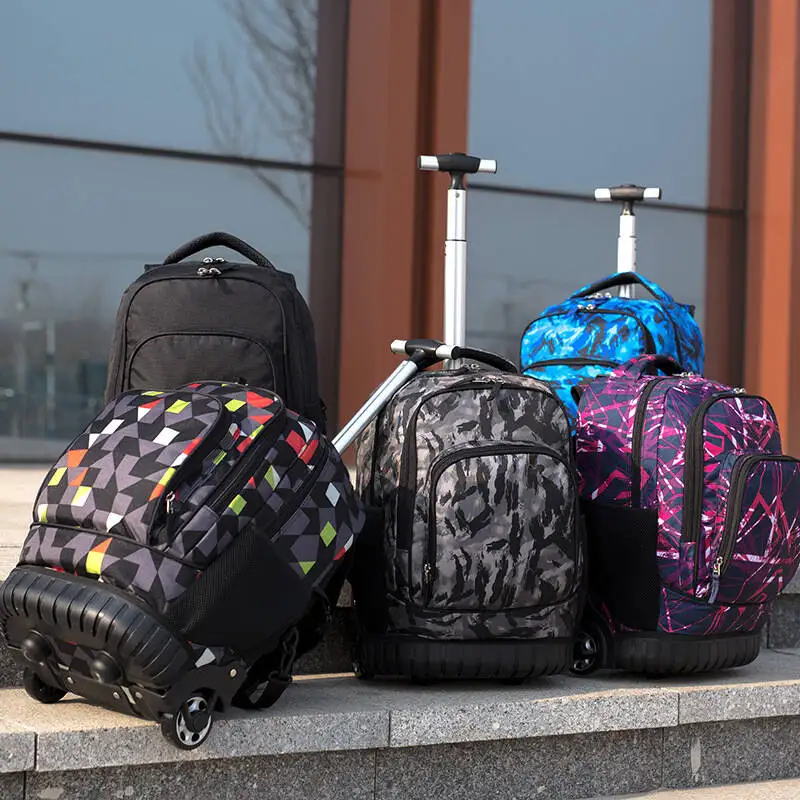 24 Inch School Rolling Backpack Bags Kids Travel Trolley Bag Teeangers Children Wheeled Backpack For Girl School Bag With Wheels