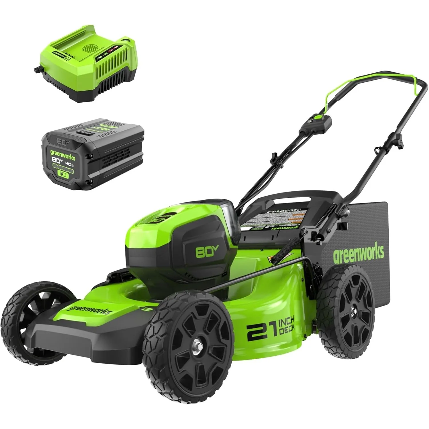 

Greenworks 80V 21" Brushless Cordless (Push) Lawn Mower (75+ Compatible Tools), 4.0Ah Battery & 60 Minute Rapid Charger Included