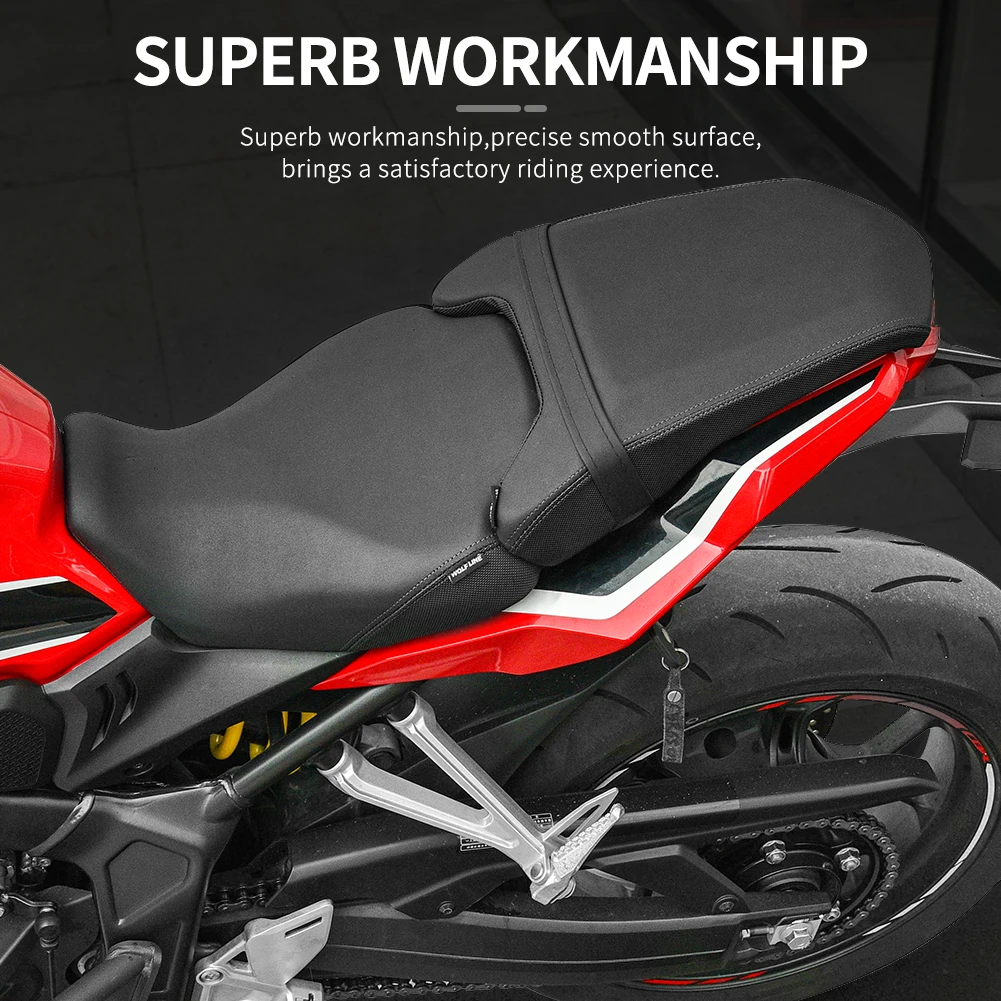 WOLFLINE 2-up Rider Passenger Seat Cushion for Honda CBR650R CB650R 2019-2023 Front & Rear Seat Saddle Comfort for Daily Riding