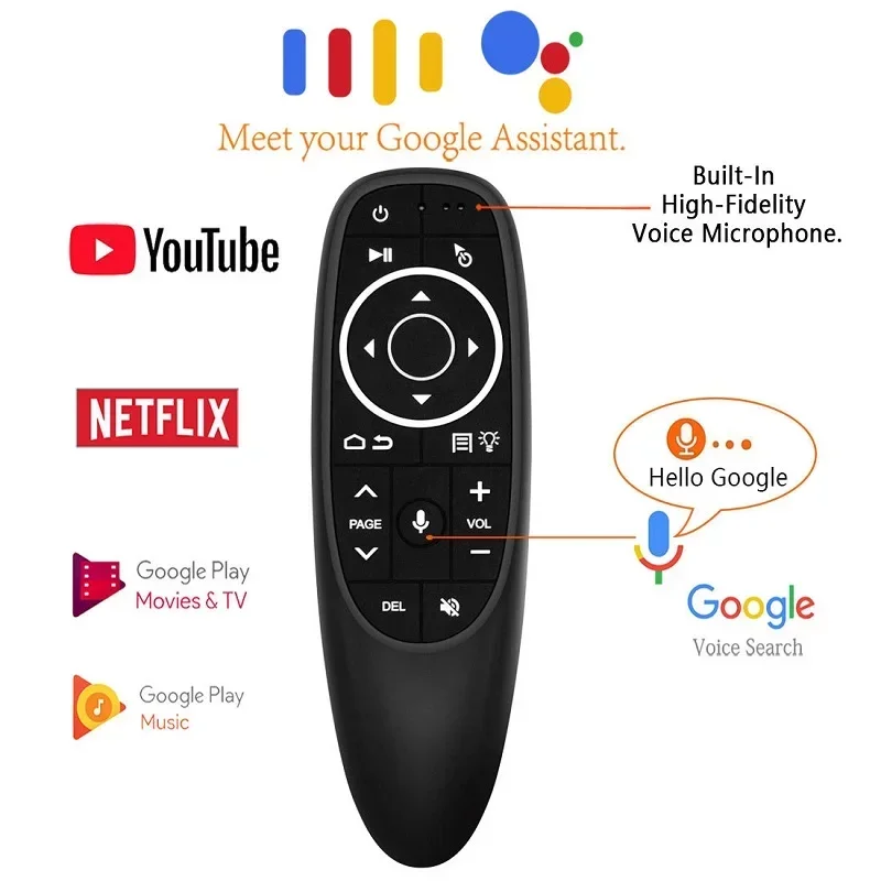 G10S Pro Voice Remote Control 2.4G Wireless Air Mouse Gyro Sensing Game IR Learning for Android TV BOX With USB Receiver