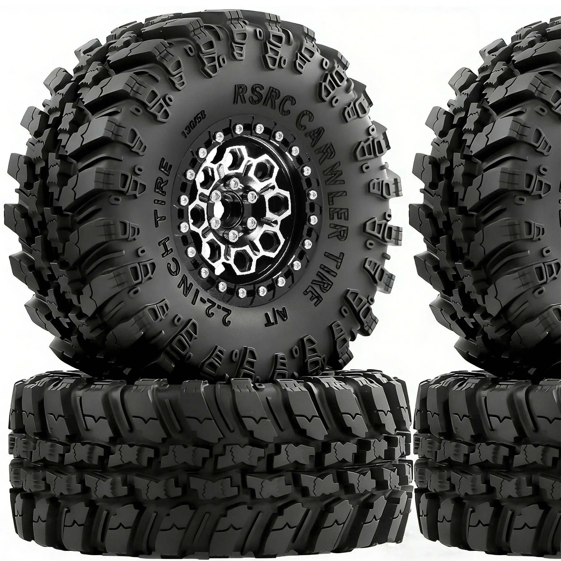

2.2 RC Crawler Tires and Metal Beadlock Wheels 4PCS for 1/10 1/8 RC Crawler Car SCX10 I II III Pro TRX4 TRX6 Gen7/8 D90
