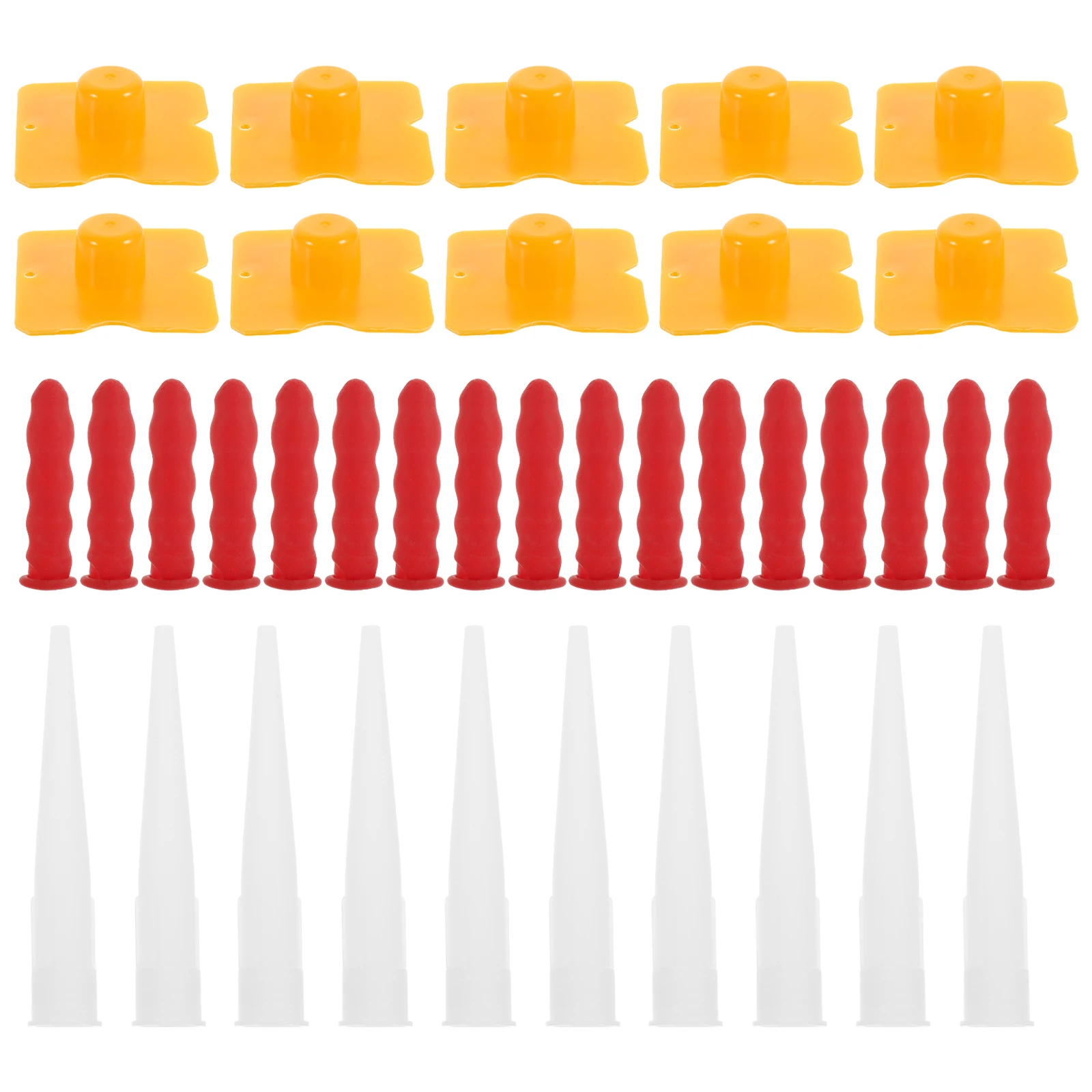 

1 set Sealing Cap Glue Mouth Caulk Nozzle Reusable Plastic Caps 20SealCaps10YellowCovers10Nozzles Furniture Parts Home